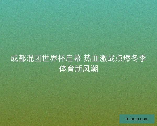 成都混团世界杯启幕 热血激战点燃冬季体育新风潮 成都混团世界杯启幕 热血激战点燃冬季体育新风潮
