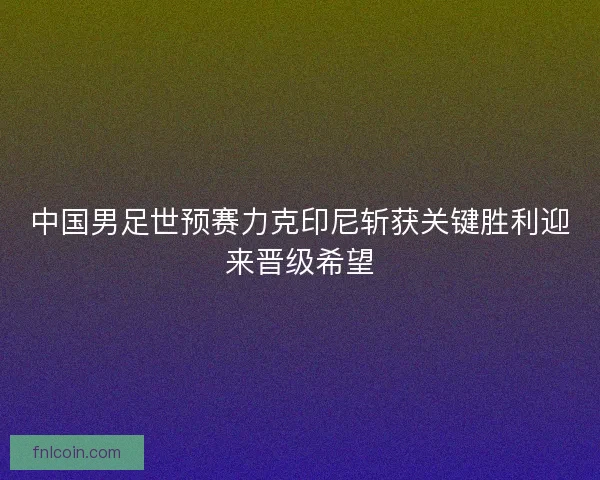 中国男足世预赛力克印尼斩获关键胜利迎来晋级希望